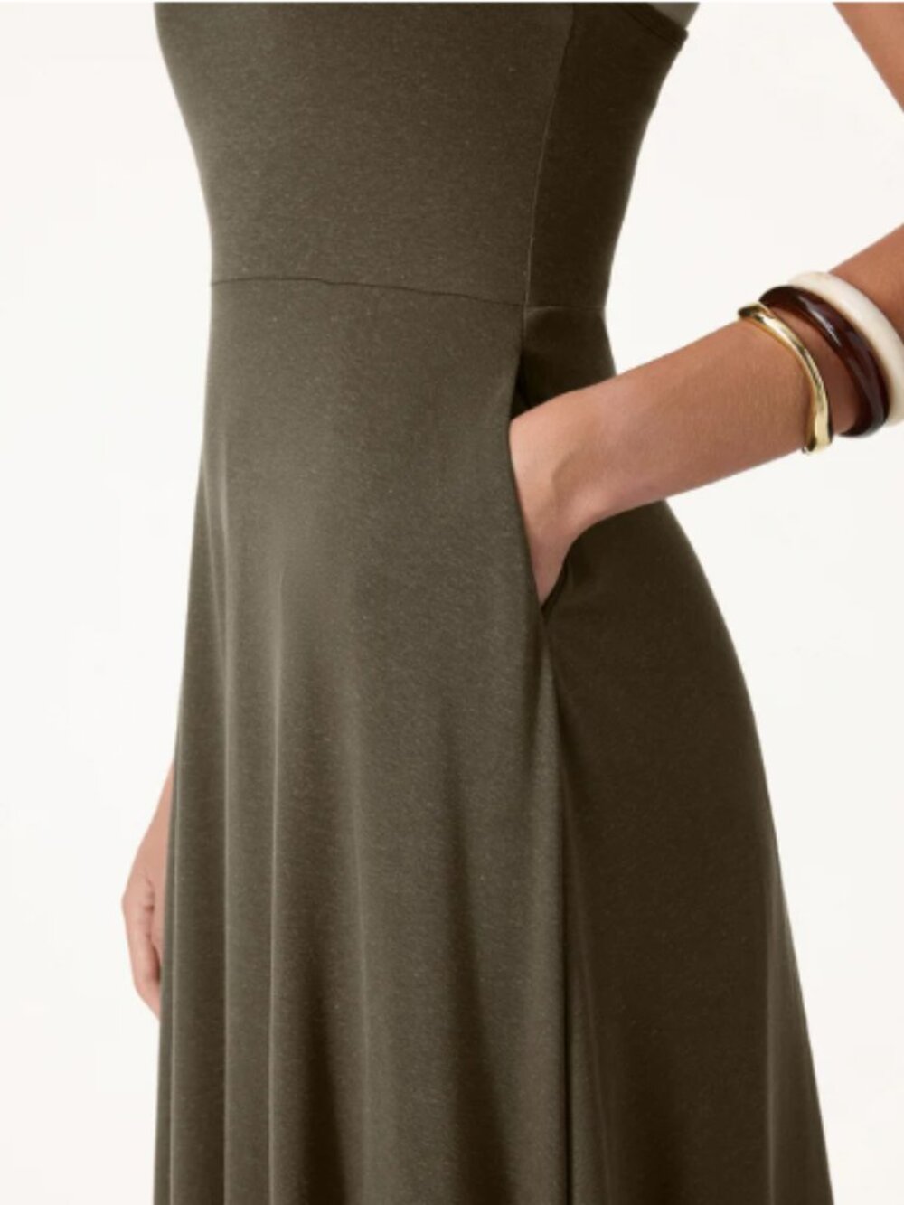 OGL Soft Linen Knit Spaghetti Midi Bra Dress - Picture 3 of 3